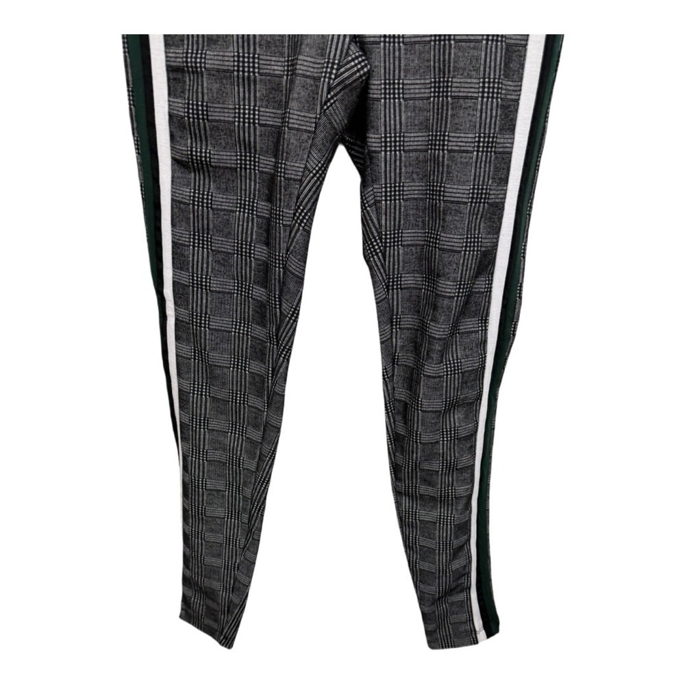 Stoosh Plaid Golf Style Jeggings Legging Black White Green Size Medium Sporty - Picture 3 of 6